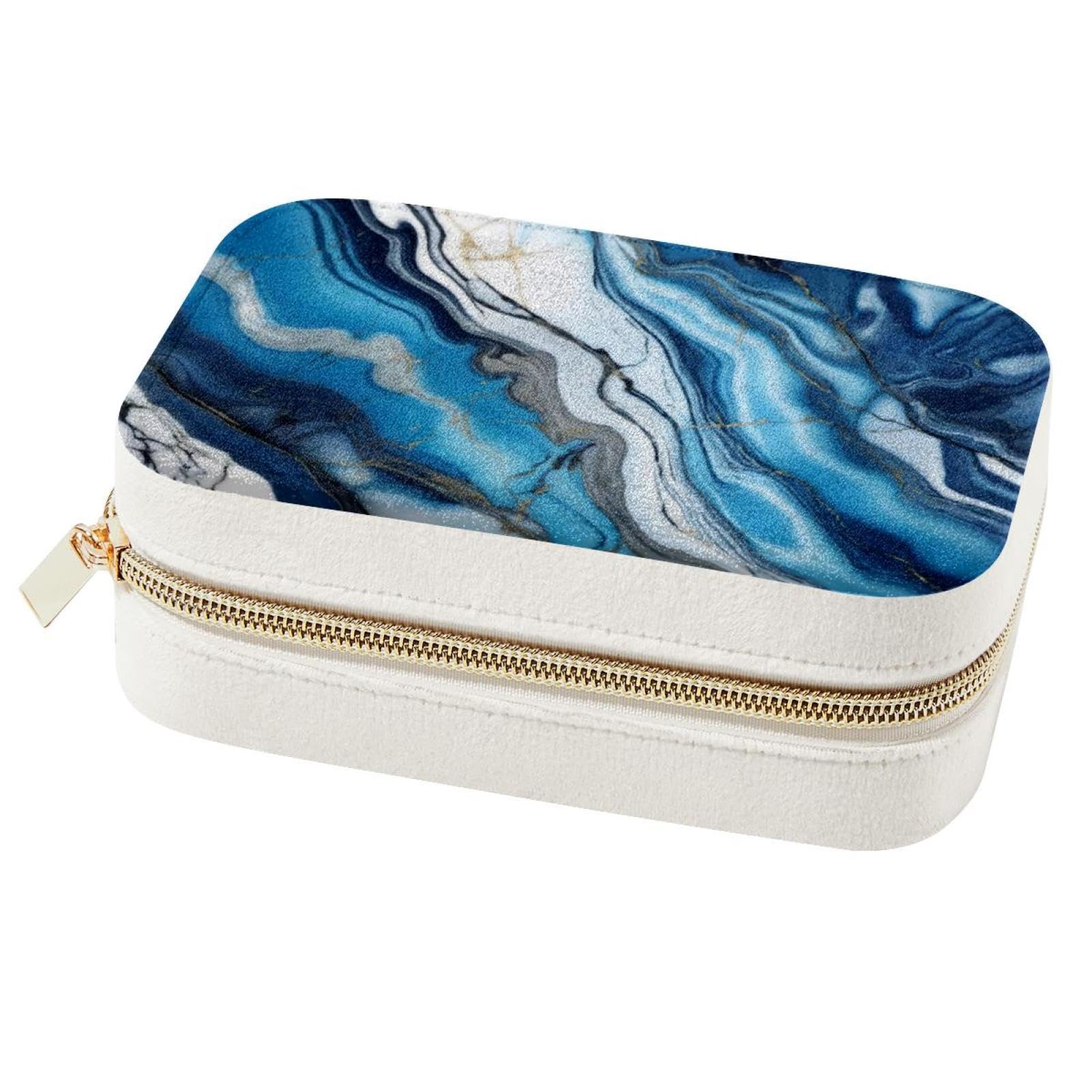 Boîte à bijoux marbre bleu élégante et spacieuse pour l'organisation de vos précieux trésors