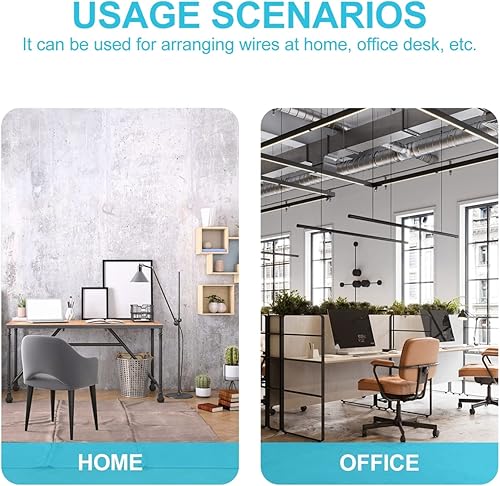 Miniatura 3 de TEHAUX 2 juegos de estantes para cables debajo del escritorio, estantes de almacenamiento de cables para debajo del escritorio