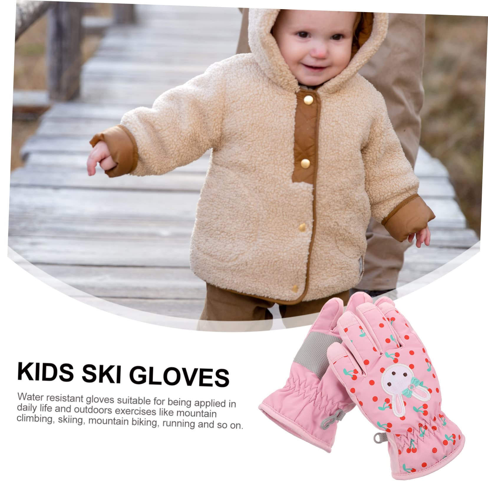 BESPORTBLE 3paare Winterliche Skihandschuhe Für Mädchen wasserdichte Und Winddichte Fäustlinge Mit Verstellbarem Bündchen Für Outdoor-aktivitäten Wie Skifahren Und Schnee Spielen