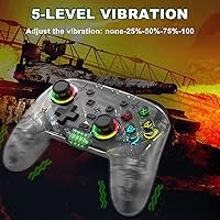 Vista 6 de arVin Switch Controller, Wireless Switch Pro Controllers for SwitchLiteOLEDPS4PS3PCiOSAndroid Remote Gaempad Joystick with 9-Colors RGB Light6-Axis