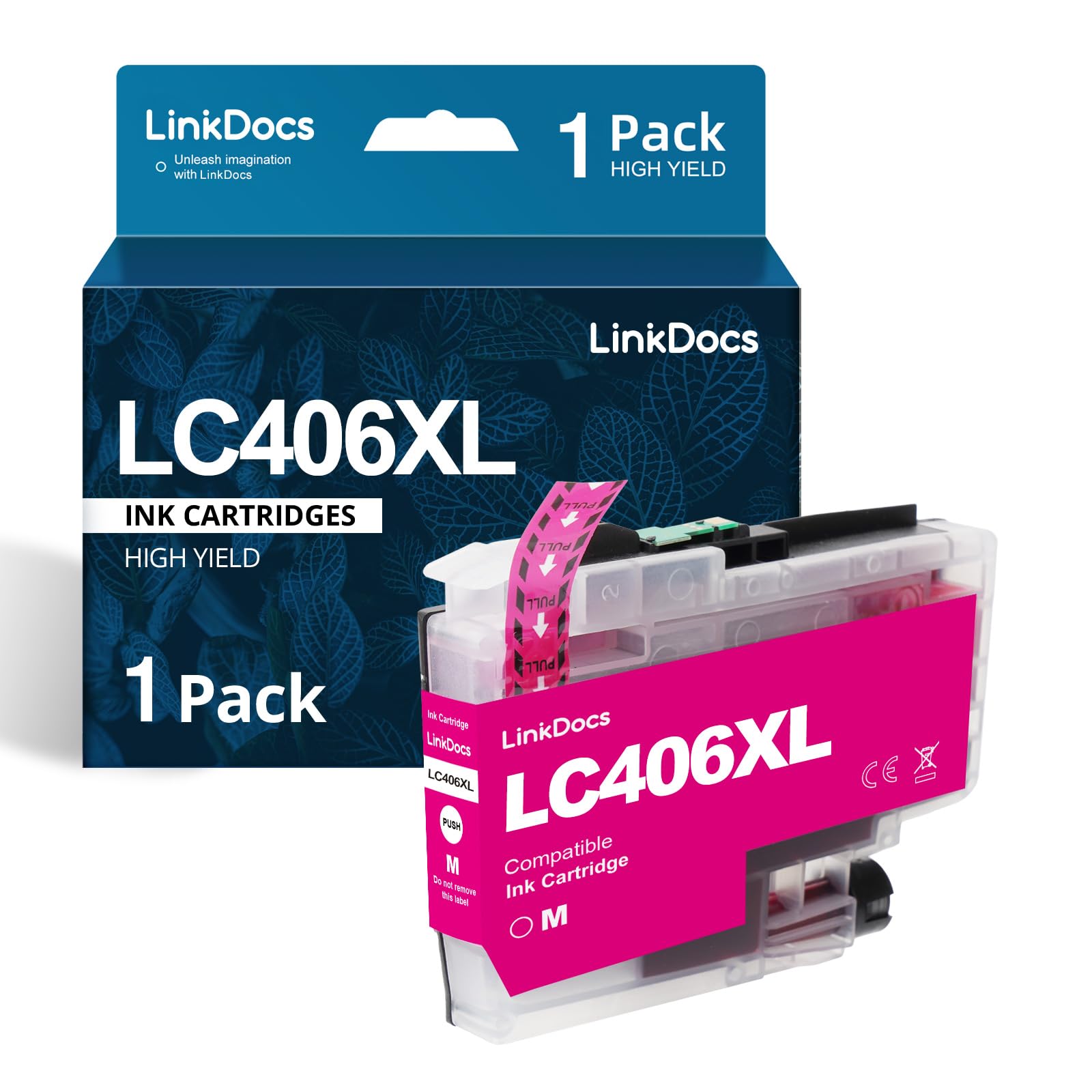 LinkDocs LC406XL Magenta Compatible Ink Cartridges Replacement for Brother LC406 LC406XL M to use with Brother MFC-J4535DW MFC-J4345DW MFC-J4335DW