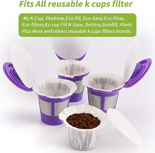 Miniatura 9 de Filtros de papel de café desechables para filtros reutilizables de taza K, filtros desechables Keurig K Cup, se adapta a todas las marcas de filtros