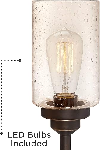 Miniatura 3 de Franklin Iron Works Libby - Lámpara de mesa moderna industrial rústica de 30 pulgadas de alto, tamaño completo, metal de bronce, 3 luces LED de