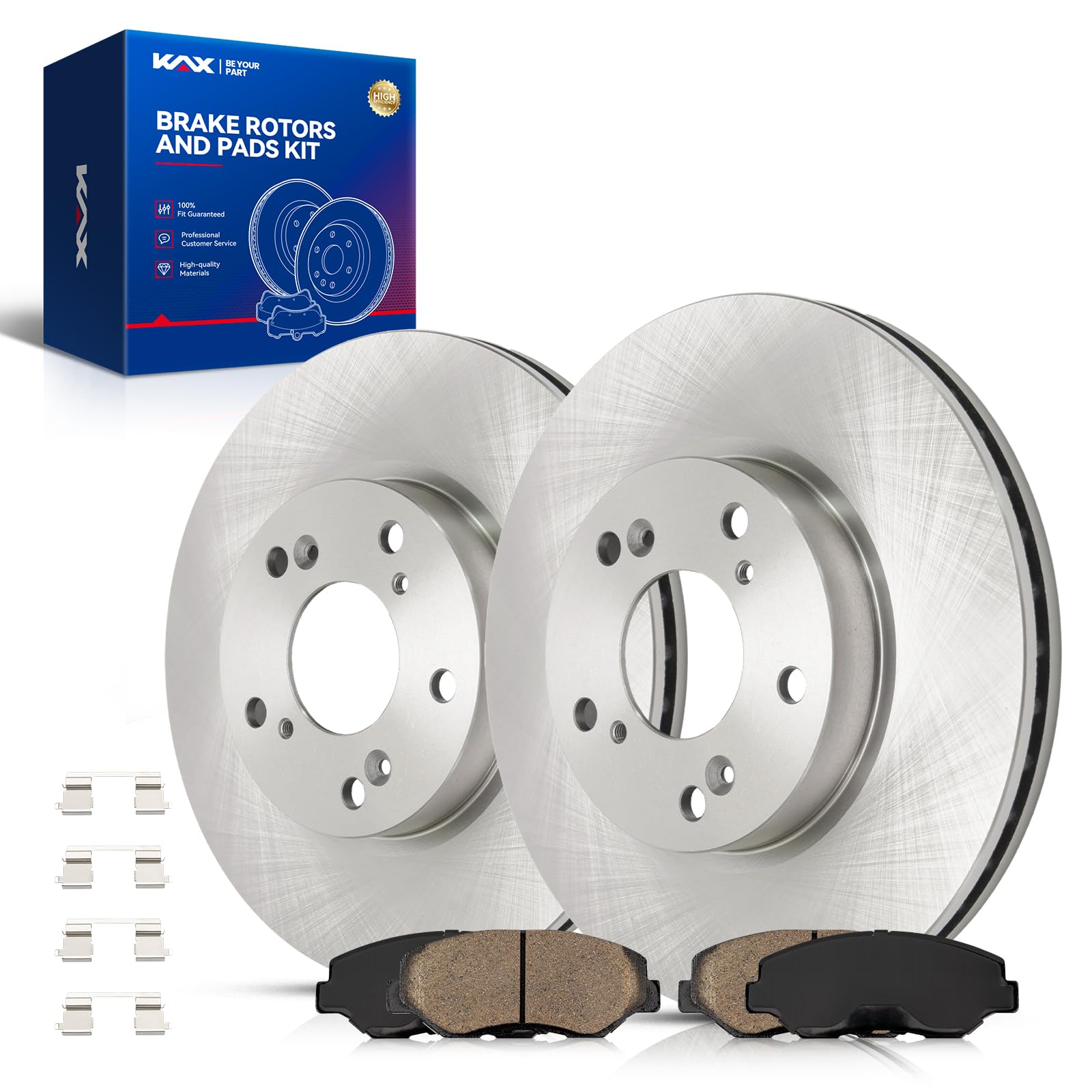 KAX Front Brake Kit Fits Honda Accord 2003-2010 2.4L, 11.11in Brake Rotors