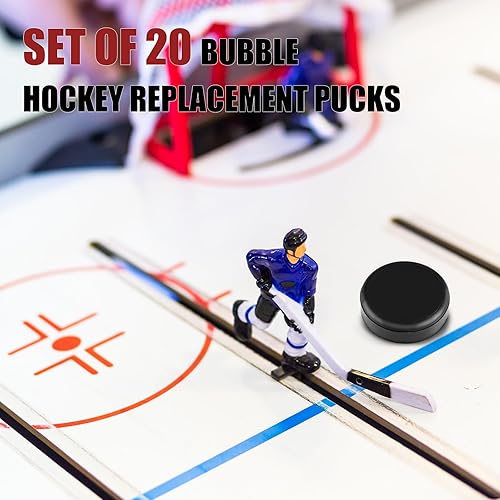 Miniatura 10 de Liliful 0.98 x 0.33 Inch Mini Hockey Pucks for Tables Game Small Replacement Pucks Hockey Accessories for Kids Adults Fun Entertainment Equipment