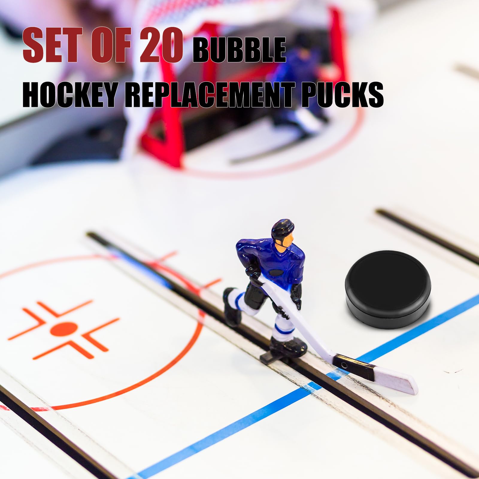 Mini discos de hockey de 0.98 x 0.33 pulgadas para mesas, pequeños discos de repuesto, accesorios de hockey para adultos, equipo de entretenimiento divertido (20 piezas) 4