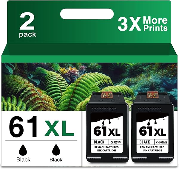 61XL Black Ink Cartridge Replacement for HP Ink 61 XL HP61 HP61XL BK to 4500 5530 4630 4502 2540 3050 4635 3510 4501 553