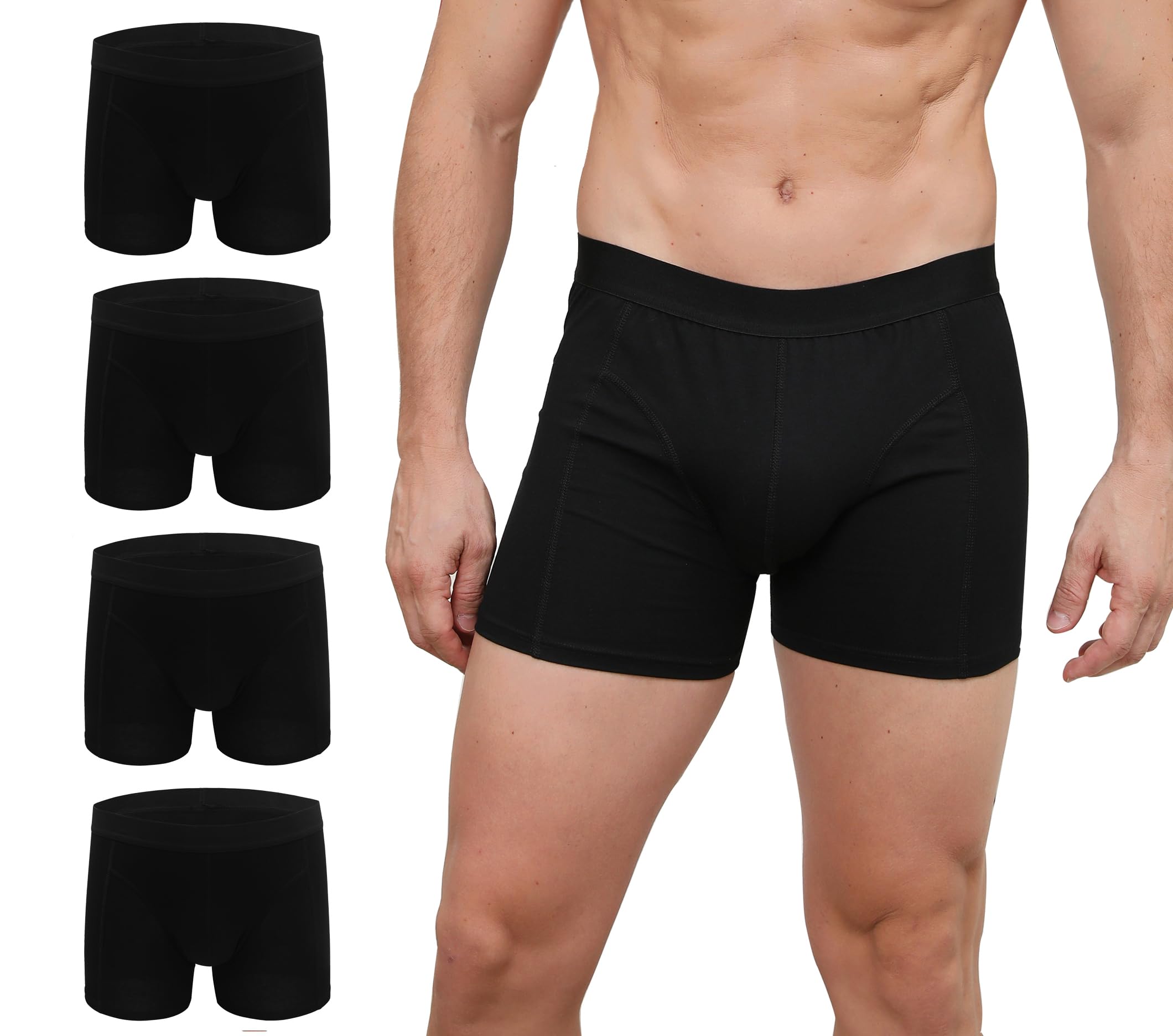 ZLYC Herren Baumwolle Boxershorts Männer Trunks Unterwäsche