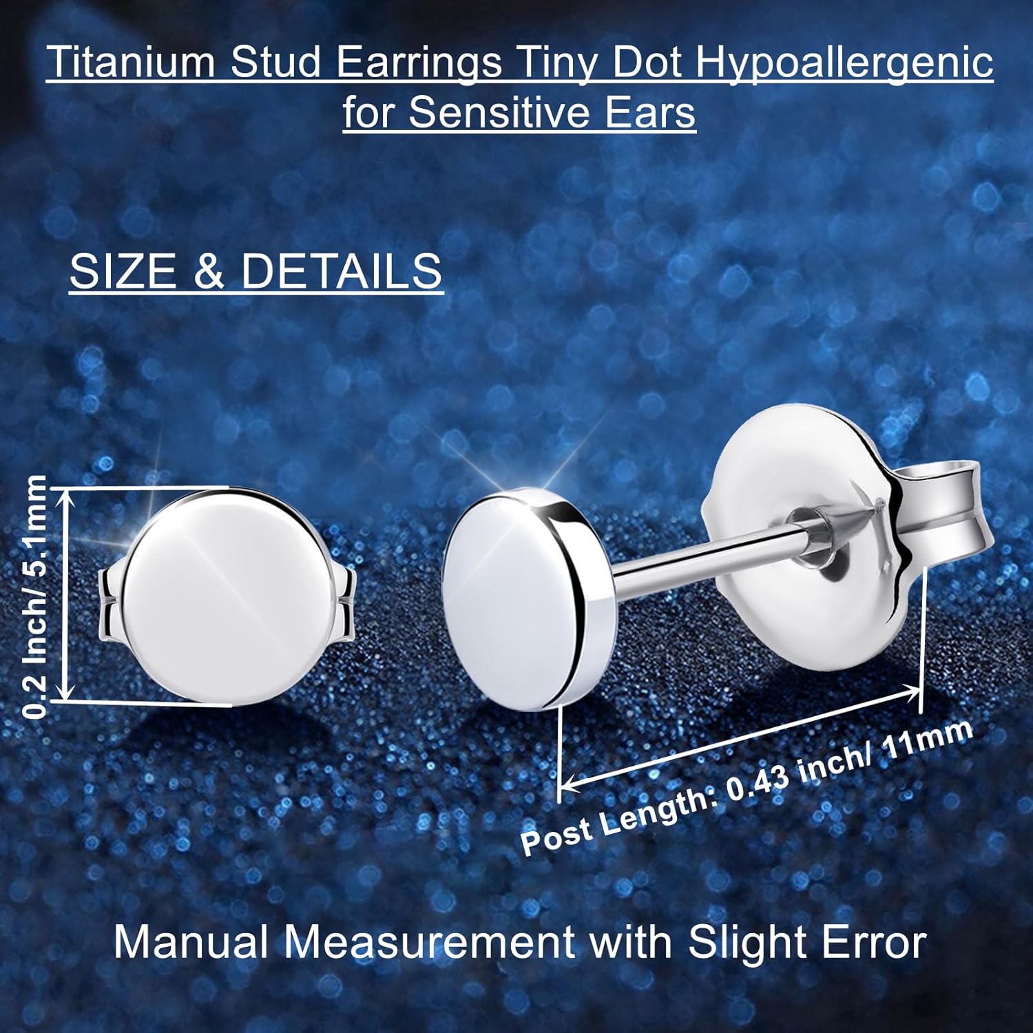 VGACETI Titanium Earrings Tiny Dot/Heart/Triangle Stud Earrings, Hypoallergenic for Sensitive Ears Women Men, Premium High Polished (Shiny Grey) - Image 3