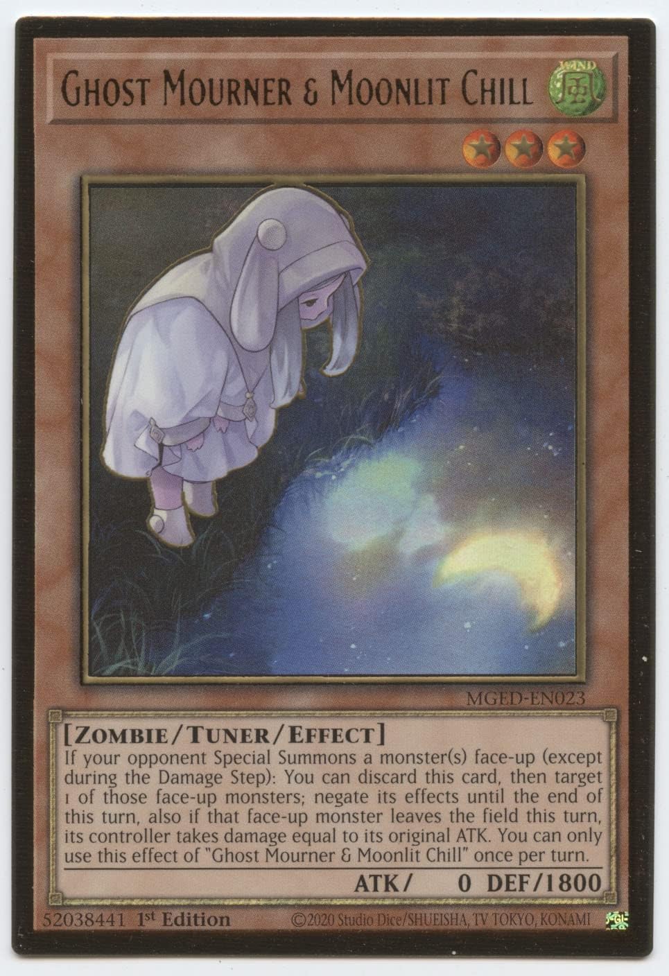 Ghost Mourner & Moonlit Chill (Alternate Art) - MGED-EN023 - Premium Gold Rare - 1st Edition