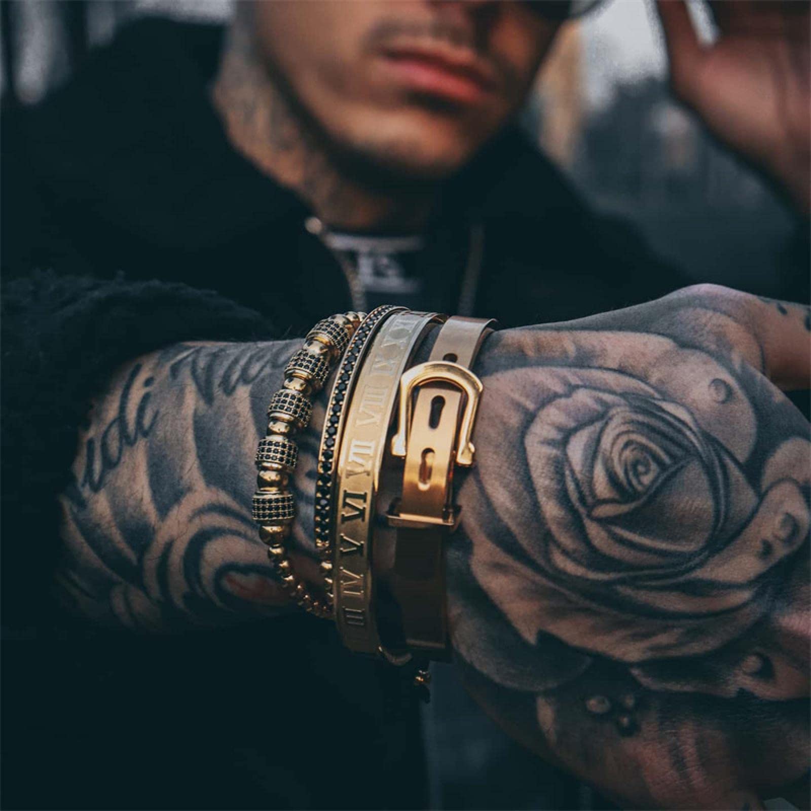 Armband Herren Armbänder Armreif Damen Männer Geschenk 4 Teile/Satz Neue Klassische Krone Lange Charme Männer Armband Geschenk