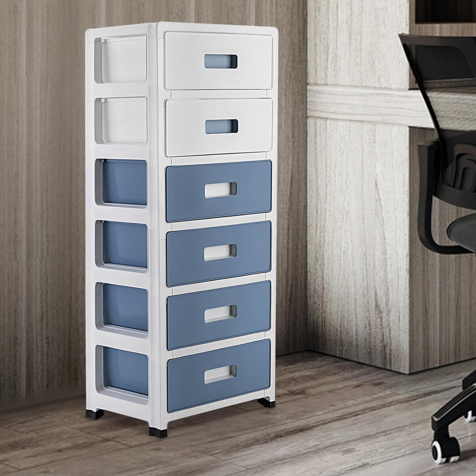 Cajonera de plástico con ruedas con cajones con ruedas Sistema de almacenamiento para salón, dormitorio, oficina