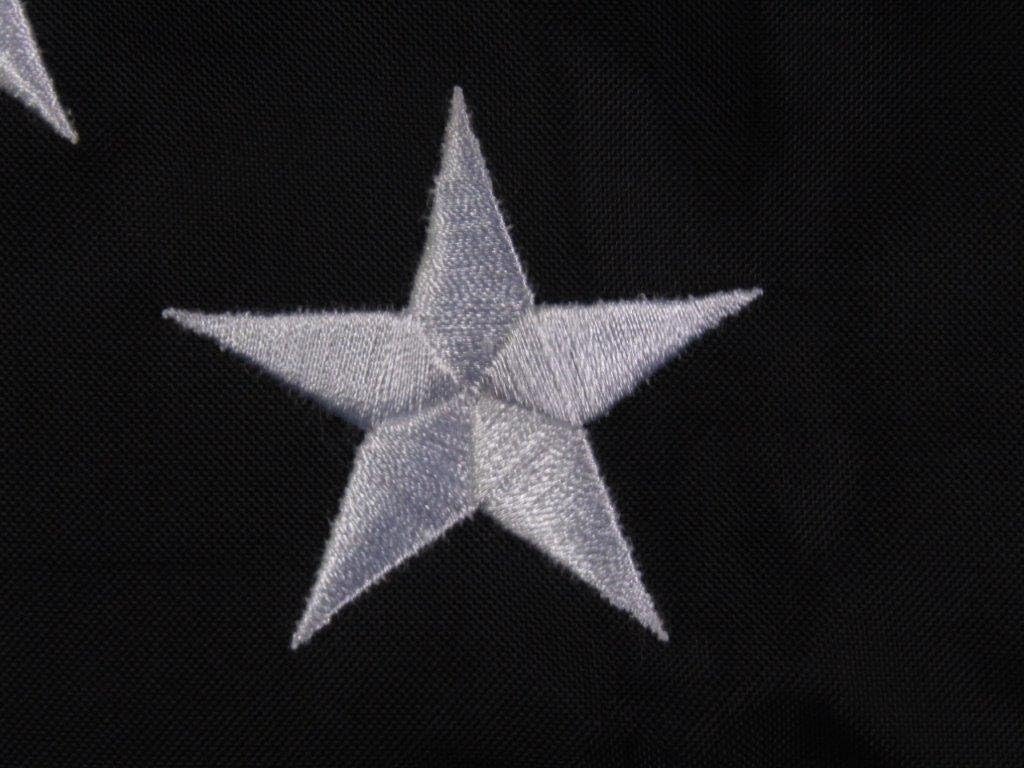 3x5 USA American Thin Grey Line Sewn Stripes Embroidered Stars Flag 3 x 5 3'x5' Brass Grommets Premium Nylon Fade Resistant Fabric
