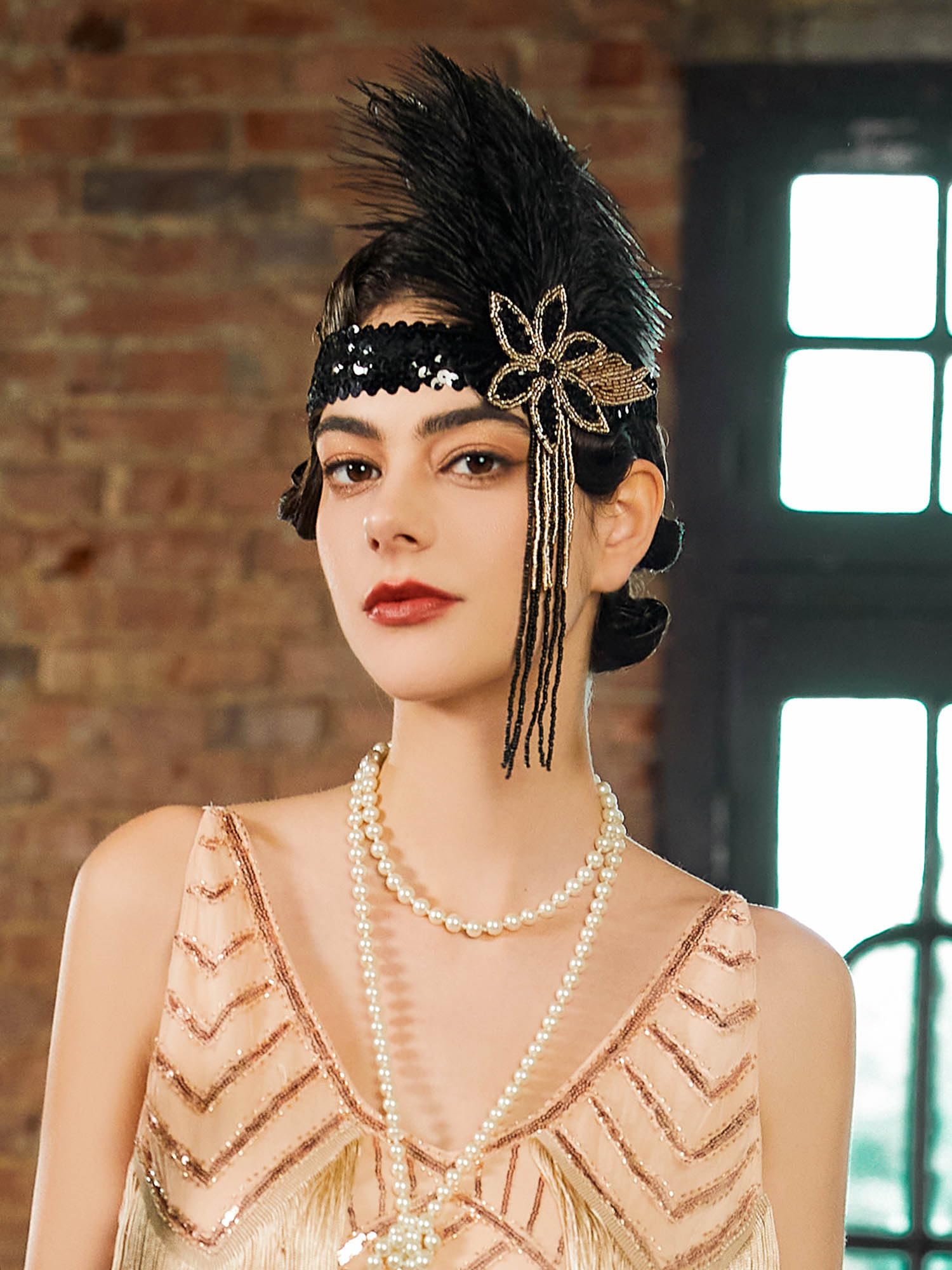 Amazon.com: SWEETV 1920s Flapper Feather Headband Sequined 
