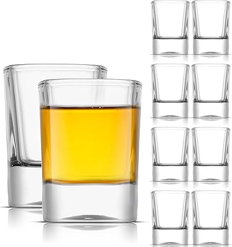 JoyJolt Juego de 10 vasos de chupito de vidrio de 2 onzas juego de vasos de chupito de base pesada vasos de chupito cuadrados - Vaso de chupito de disponible en Yaxa Colombia