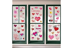Ivenf Valentines Day Decorations Heart Window Clings Decor