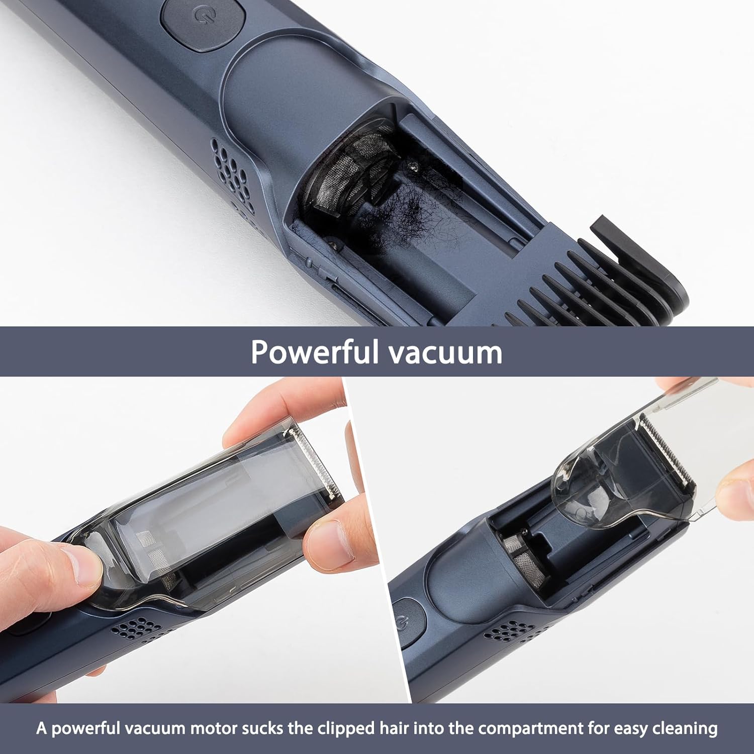 Vacuum Beard Trimmer for Men with 20 Length and Styles Adjustable, Built-in Vacuum Trimmer for Mustache, Sideburns, Facial Hair, Rechargeable Mustache Trimmer - Image 7