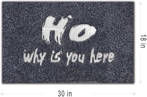 Miniatura 3 de Tapete divertido para puerta, Ho Why is You Here, divertido tapete de bienvenida bordado para suelo, tapete de entrada al aire libre con respaldo de