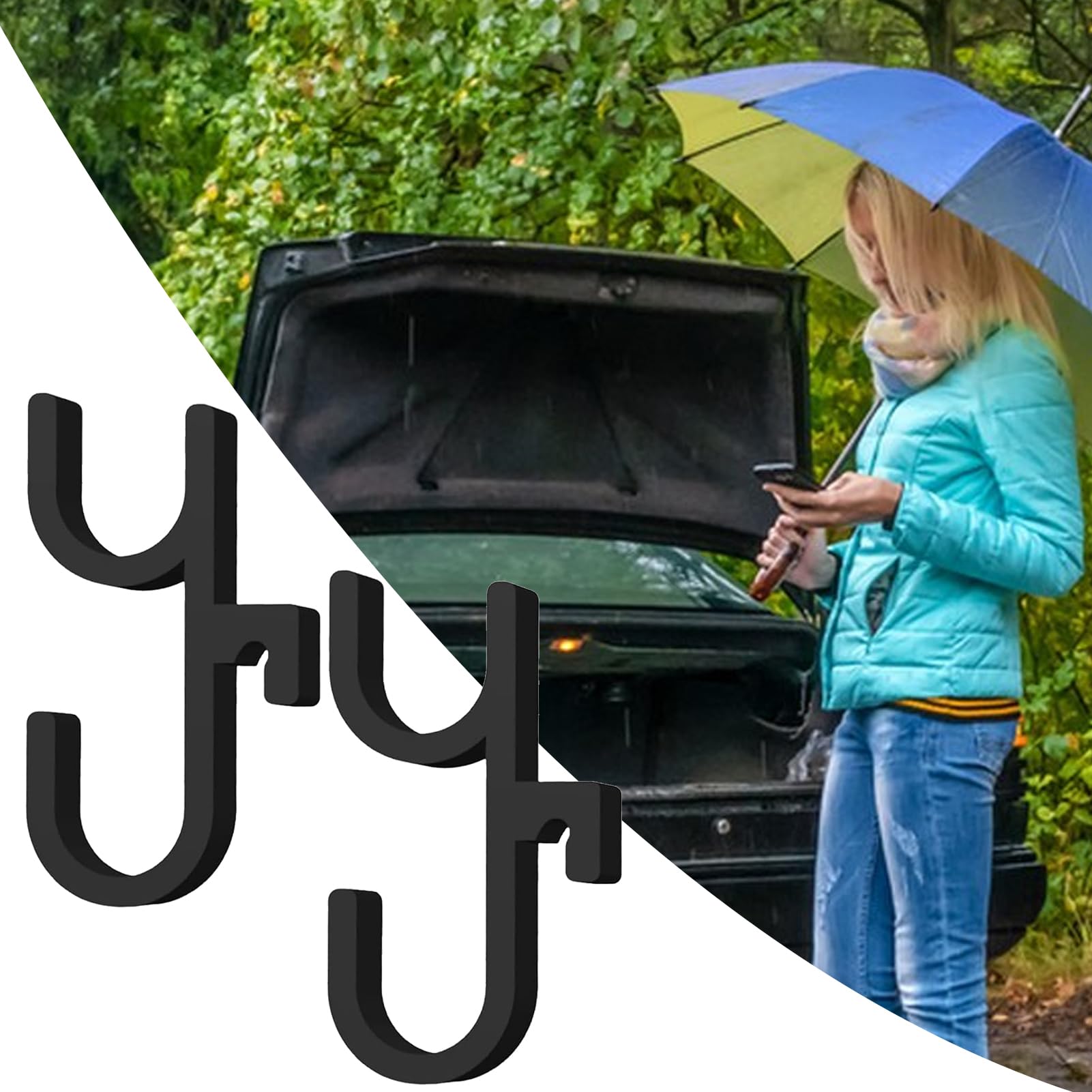Auto Regenschirm Halter 3-teilig - Ohne Bohren Für Kofferraum