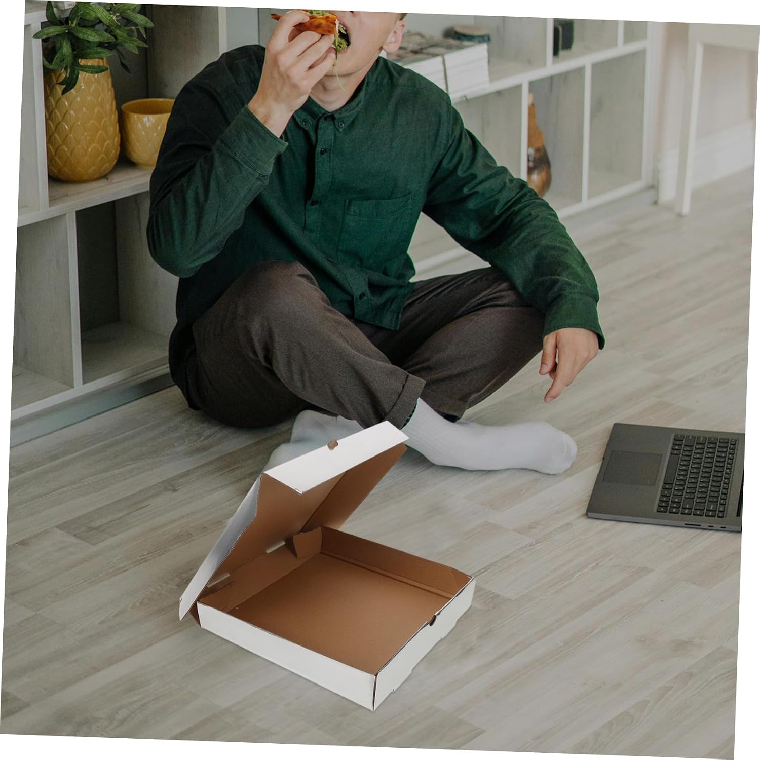 10pcs Thicken Pizza Wrapping Box Take Out Pizza Container Pack Storage Container