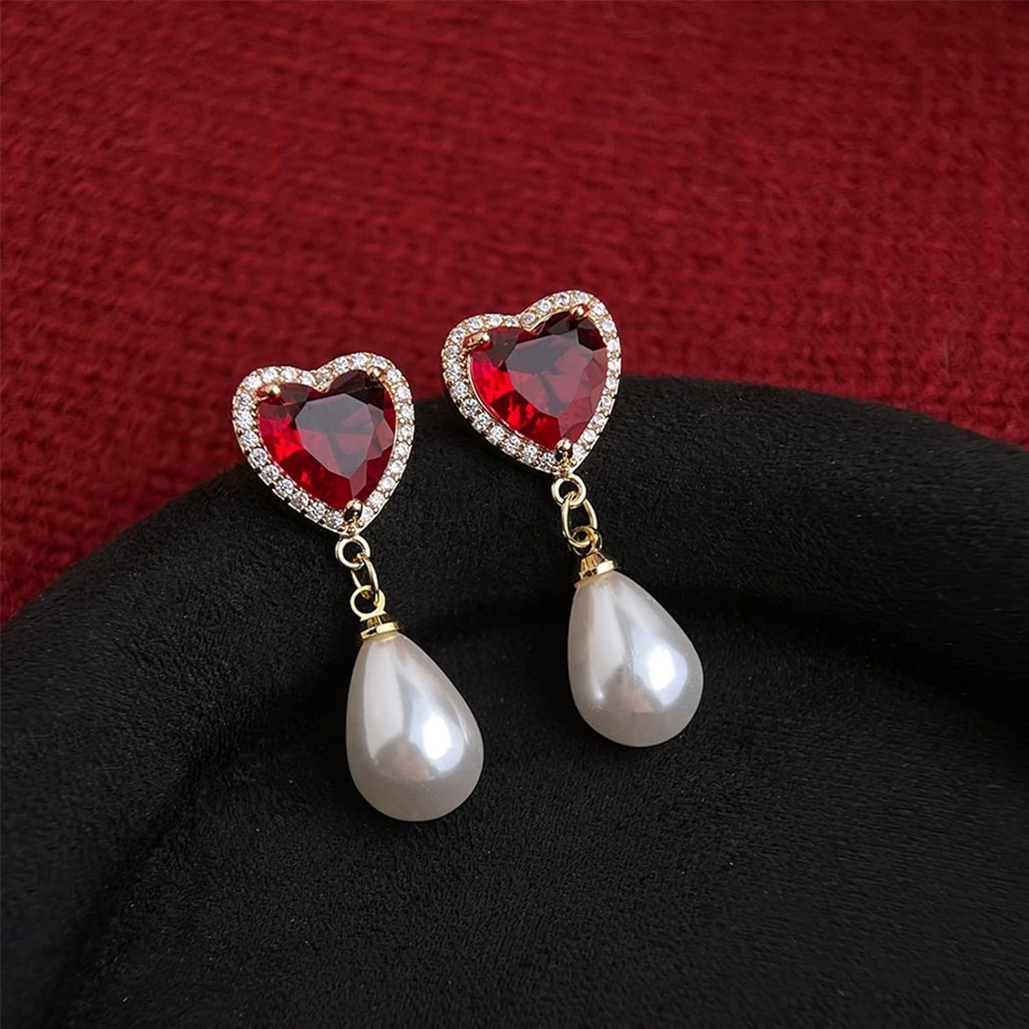 Red Heart Necklace Pendant Necklace Y2K Jewelry Puffy Heart Choker Red Accessories for Women Valentines Necklace - Image 5