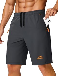 TACVASEN Mens Running Athletic Shorts 9 Quick Dry Workout Gym Shorts Lightweight Summer Shorts 3 Zipper Pockets