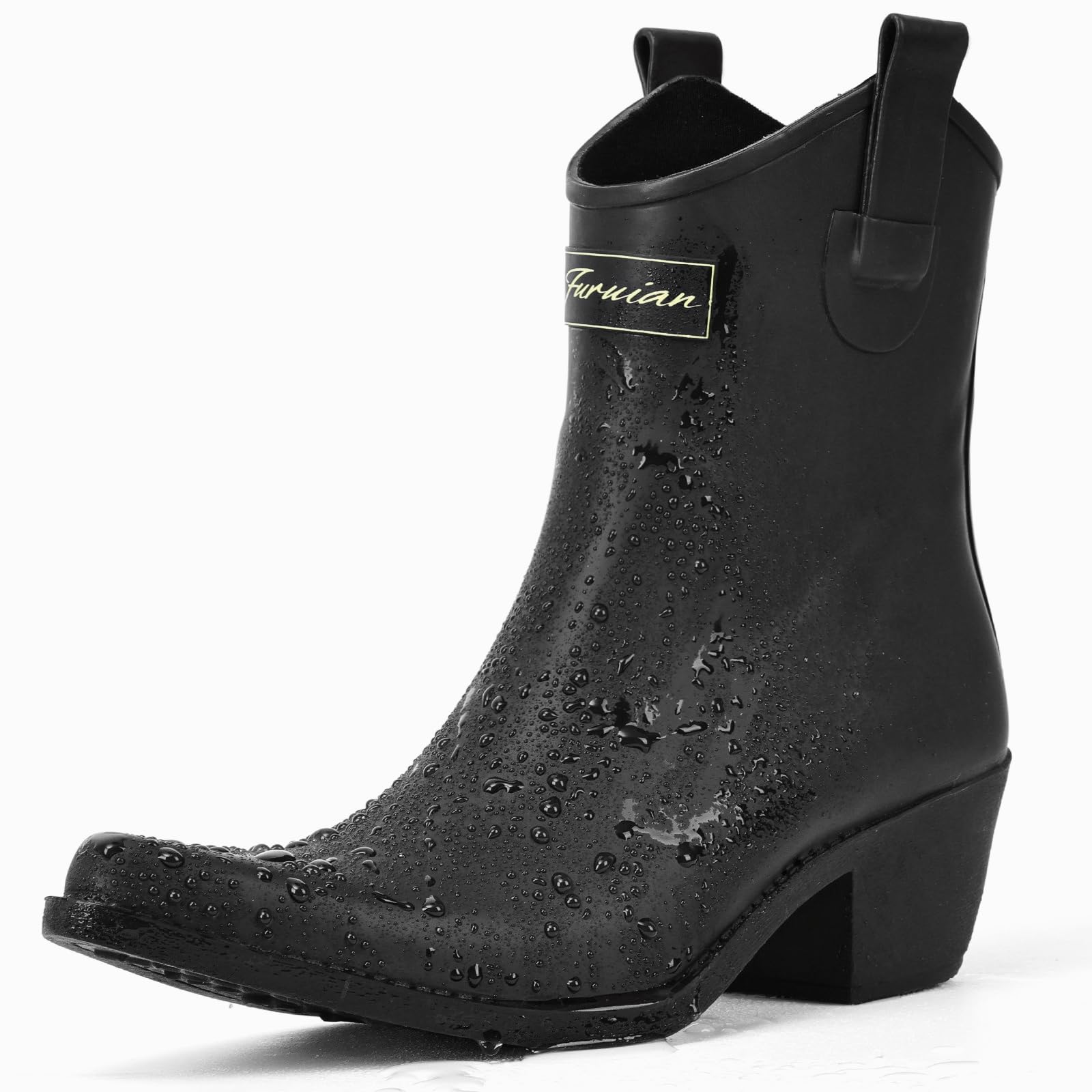 Furuian Womens Rain Boots Chelsea Rain Boots Western Boots Waterproof Garden Shoes Ankle Rain Shoes for hunting gardening
