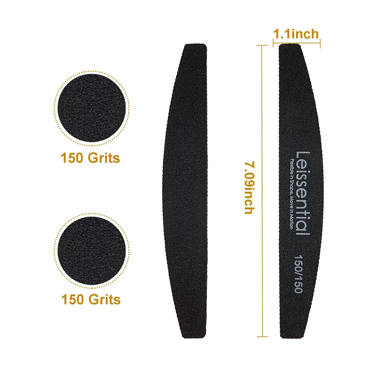 Nail Files and Buffers, 150/150 Grit Nail File Set, Double Sided Emery Boards Manicure Tools for Nail Grooming and Styling (150/150)