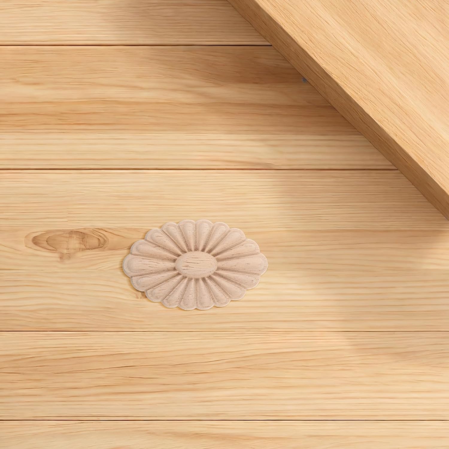 4pcs Wooden Decorative Onlay Appliques for Furniture and Doors Beige