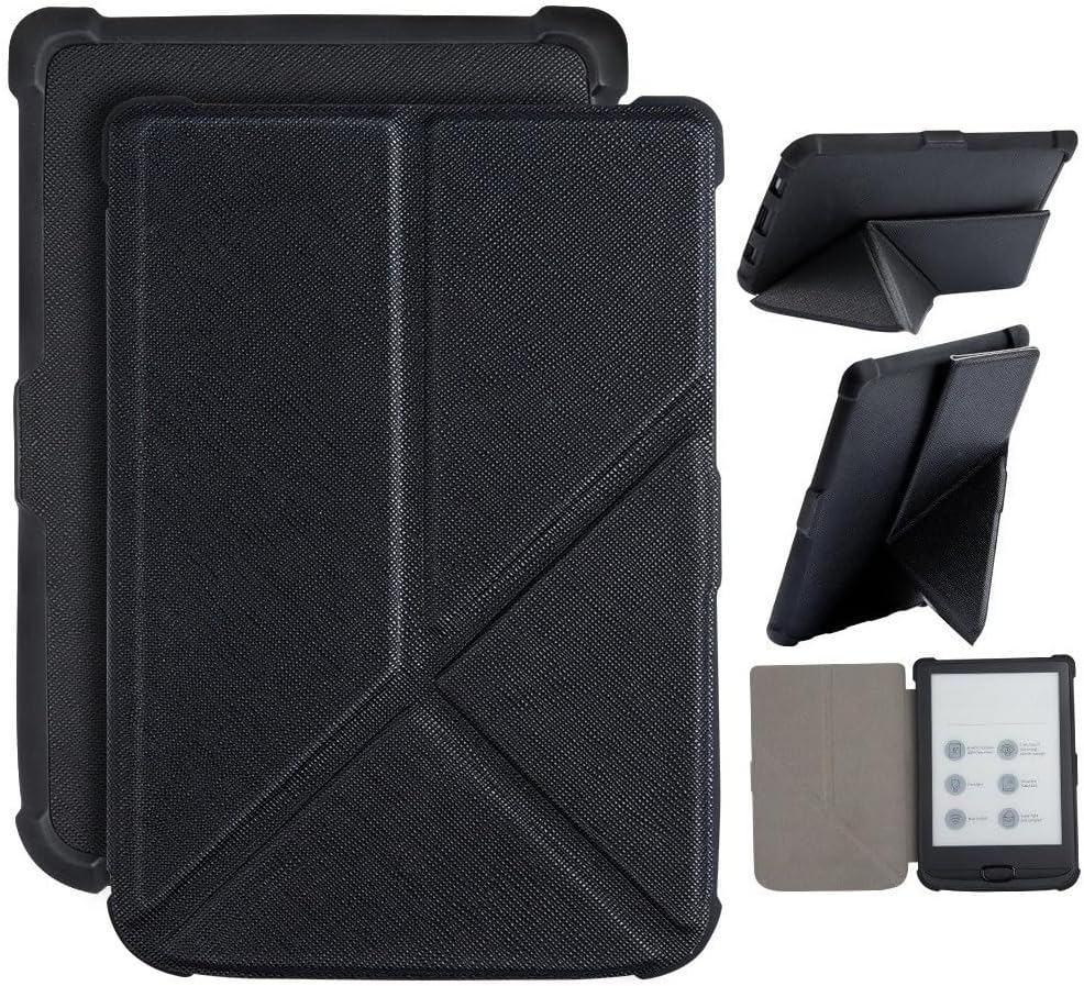 Case Compatible with Pocketbook Touch Lux 4 (6 inch/Model :PB627),with Auto Wake/Sleep, PU Leather Magnetic Smart Protective Cover for E-Reader, Skin Sleeve Holder for Ereader (Black)