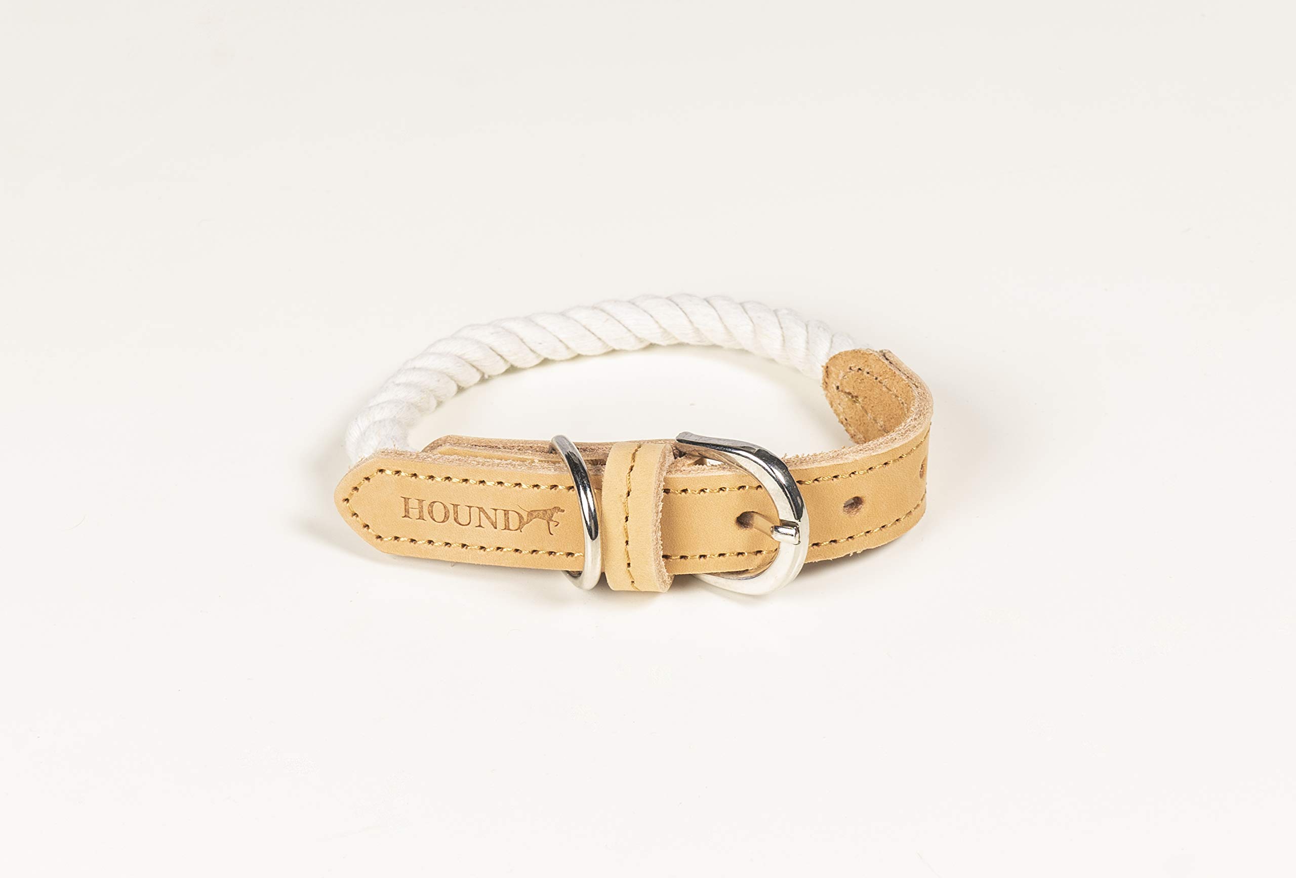 Pet Brands Hound Real Leather Braided Dog Collar - Small