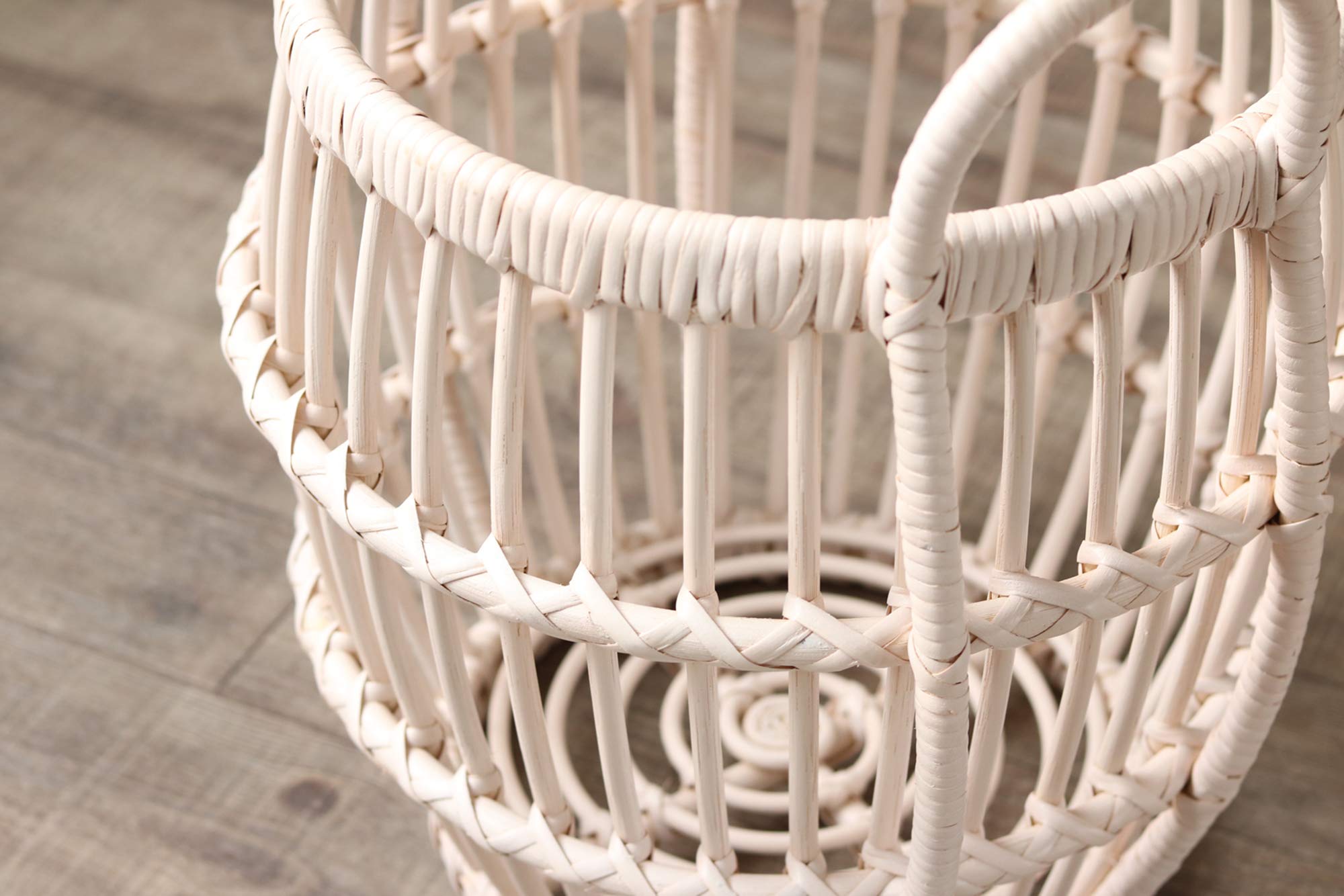 Amazon.co.jp: サンフラワーラタン バスケット ホワイト 幅44×奥行き44