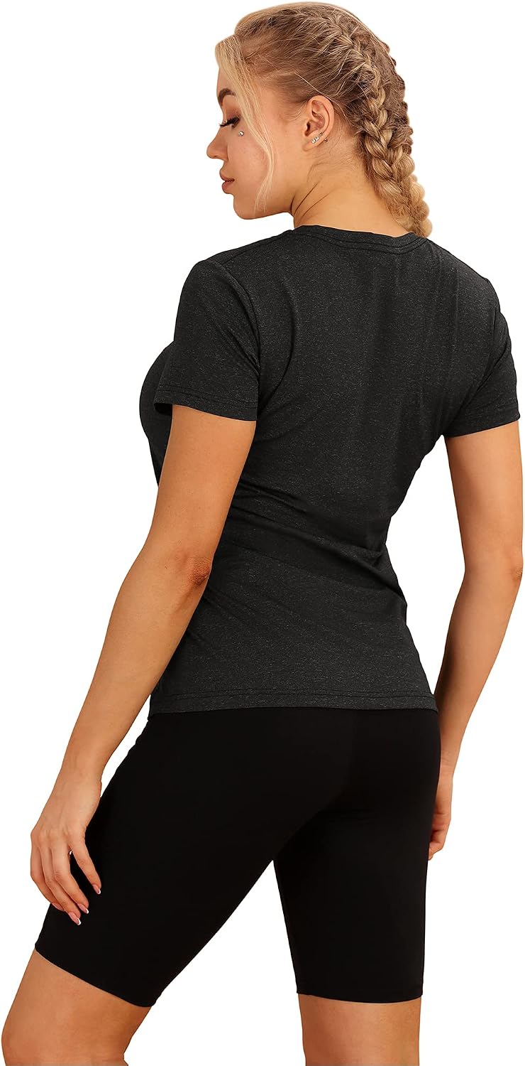 icyzone Workout Running Tshirts for Women - Fitness Athletic Yoga Tops Exercise Gym Shirts (Pack of 3)