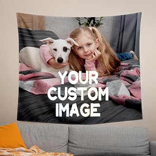 LKSCUDIY Wandteppiche Personalisiert Foto,Wandteppich Selbst Gestalten mit Foto Bild Bedrucken,Personalisierte Hintergrund,Deko für Schlafzimmer,Raum,Hochzeitsgeschenk