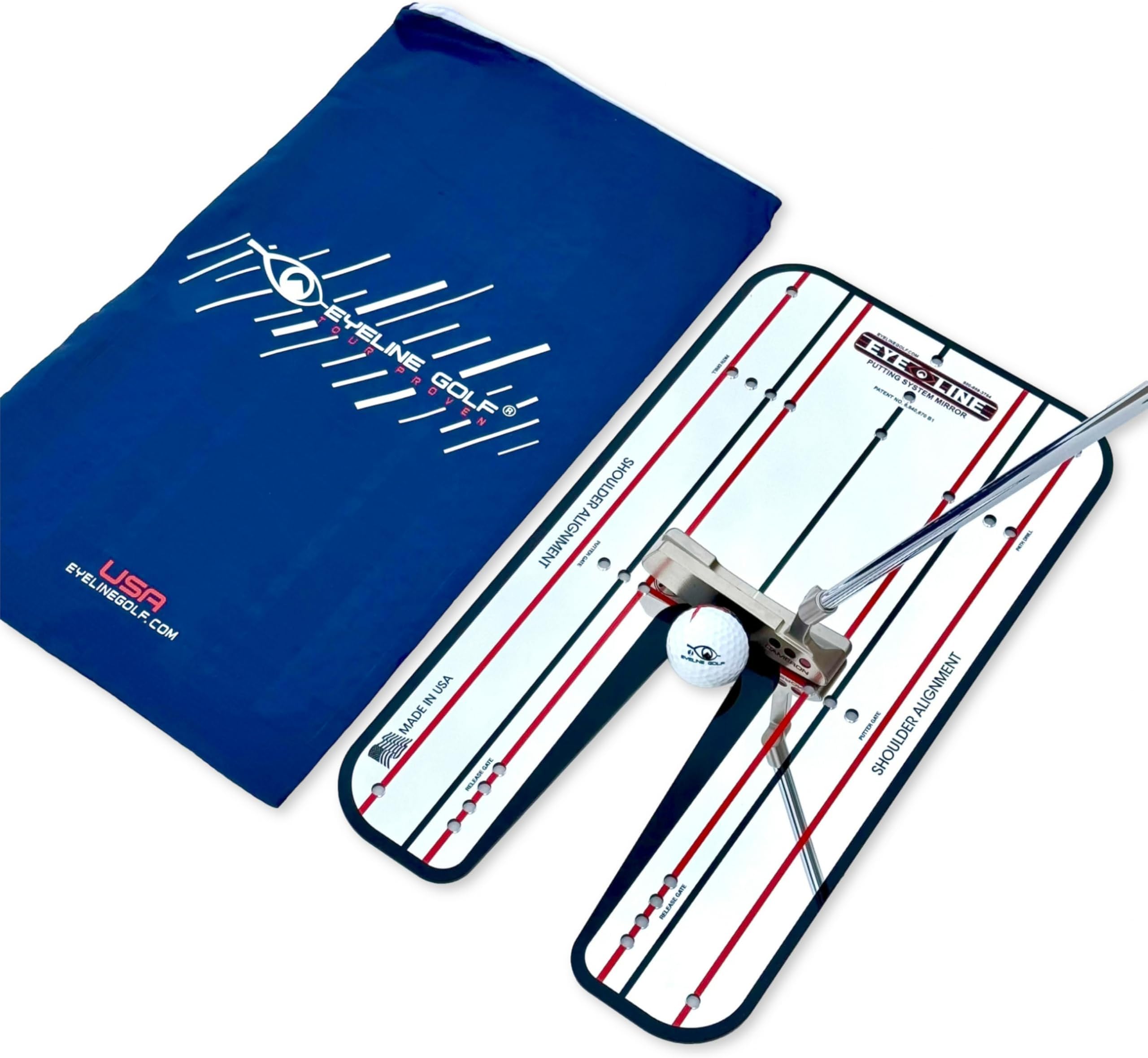 EyeLine Golf Putting Training Aid – Perfect for Alignment and Stroke Improvement Drills – Indoor and Outdoor Practice, Used by Tour Pros