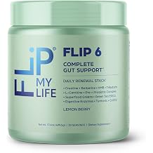 FLIP 6 Gut Health Powder Complete Gut Support | Supports Regularity, Muscle & Metabolic Efficiency, GLP-1 Symptoms | Probiotics, Prebiotics, Enzymes, Creatine, Berberine | Lemon Berry, 30 Servings