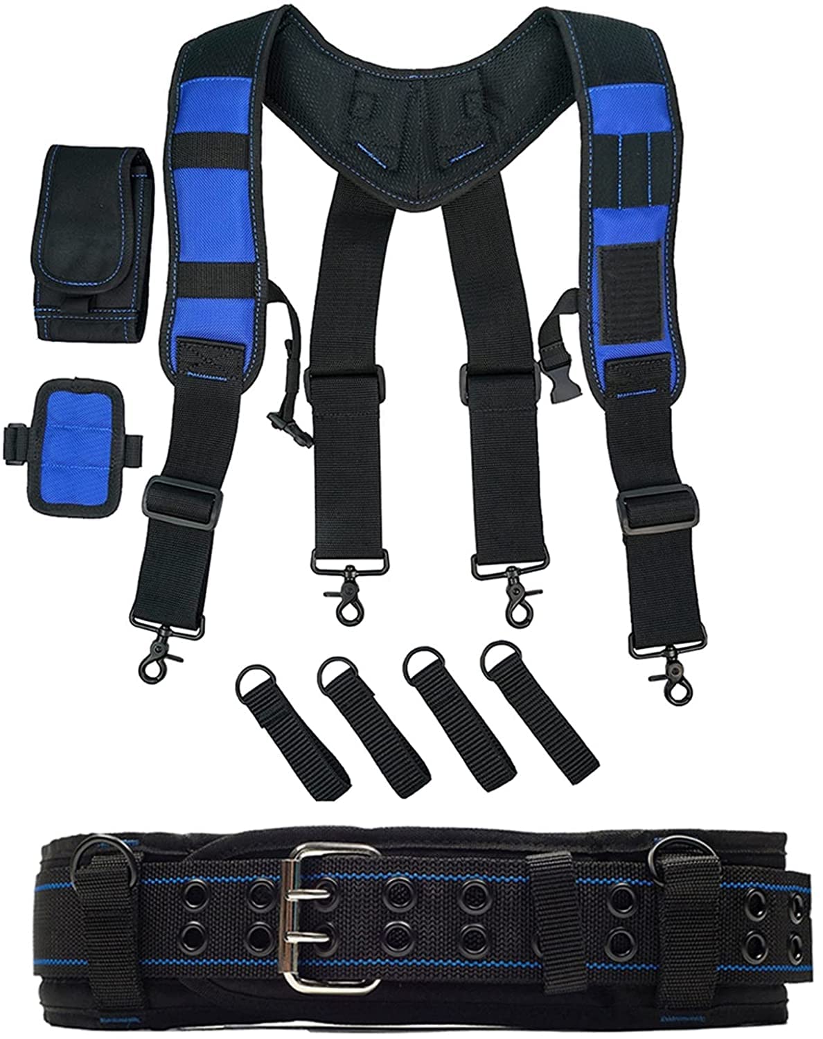 Werkzeuggürtel für schwere Arbeiten, Nageltaschen-Set, verstellbare Lordosenstütze, Multifunktionswerkzeug, Hosenträger für Zimmermann, Elektrik, Wartungswerkzeug, Aufbewahrungsset, tragbar (Color :