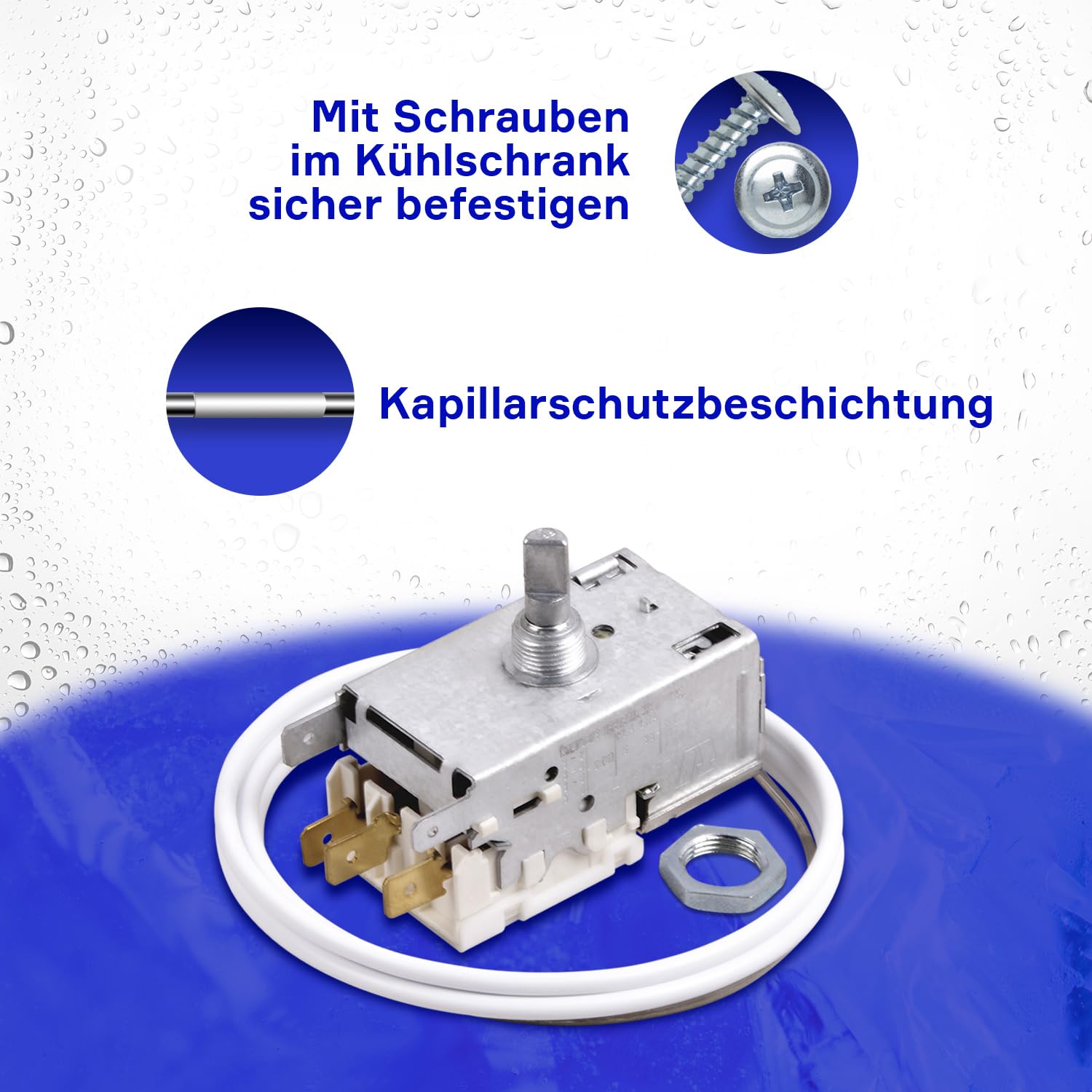 Thermostat Ersatz für AEG Zanussi Kühlschrank mit Gefrierfach Ersatzteile für 226214101/9 K57-L5807 Juno Privileg Blomberg Alno Kühl Gefrierkombination