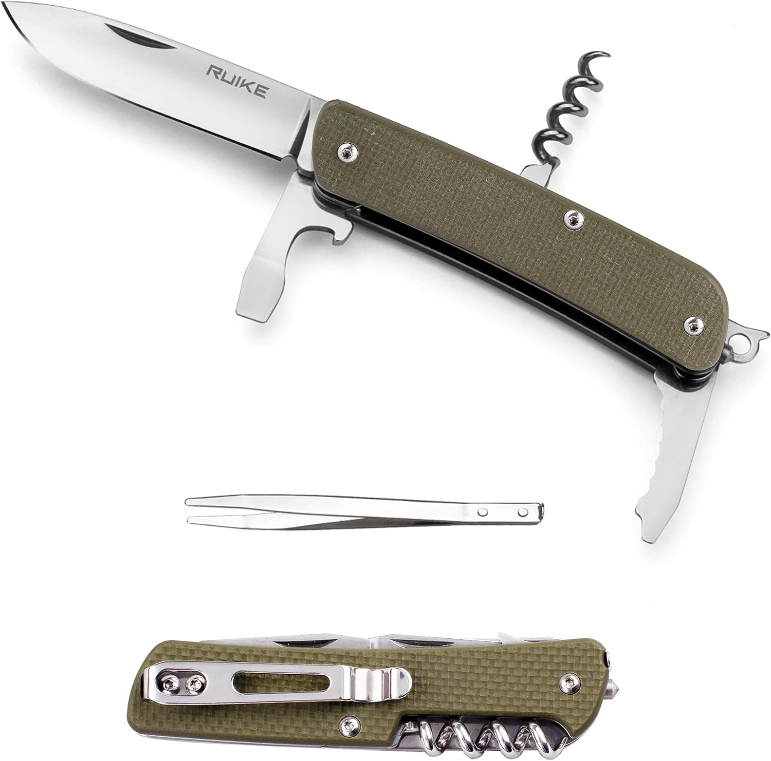 Ruike Small Camping Knife Kit Multi Tools 11 in 1 EDC