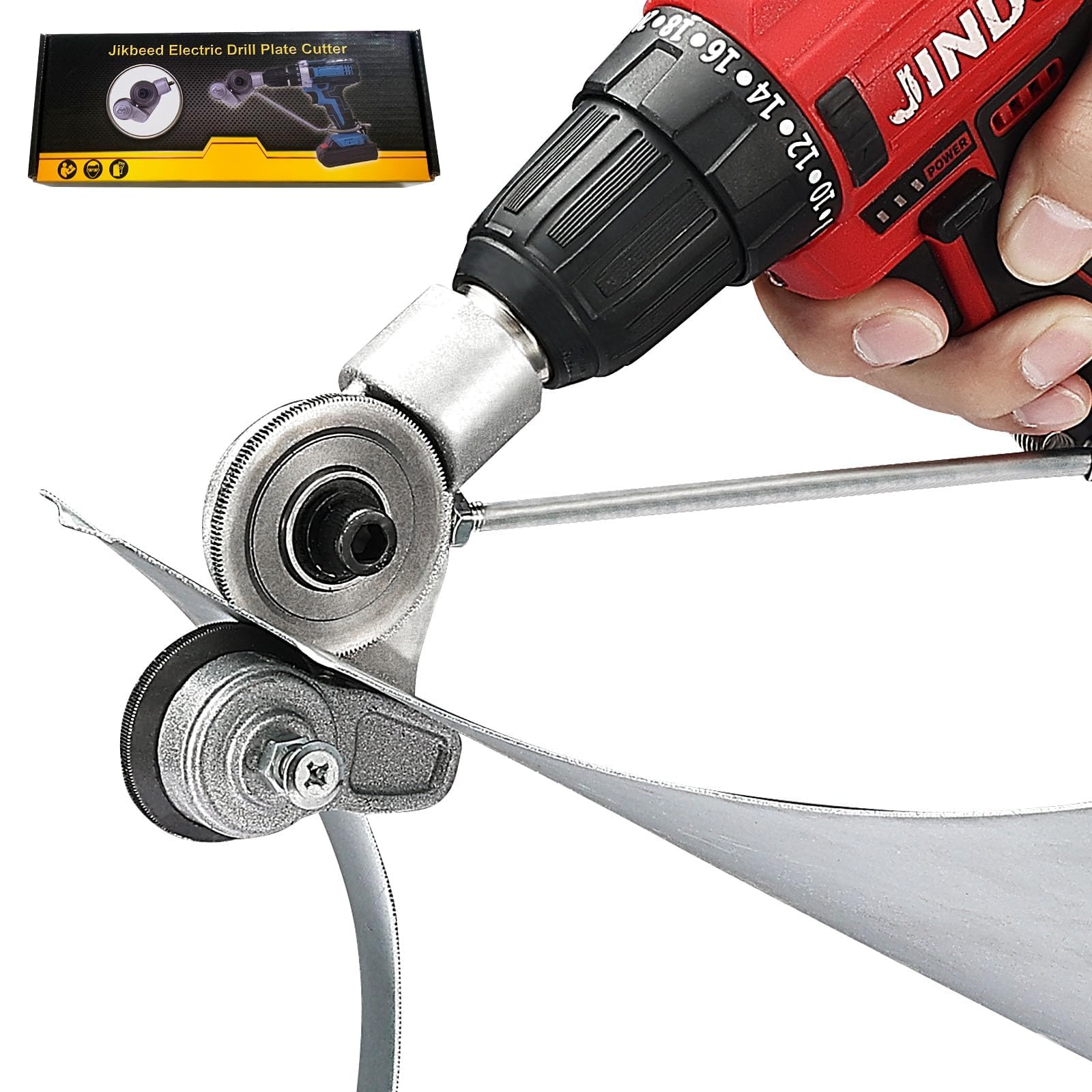 Metal Nibbler Drill Attachment - Electric Drill Shears Attachment Cutter Nibbler, Sheet Metal Cutter Tool Adapter, Specifically Designed for Cutting Flat Metal Sheets of 21 Gauge and Below