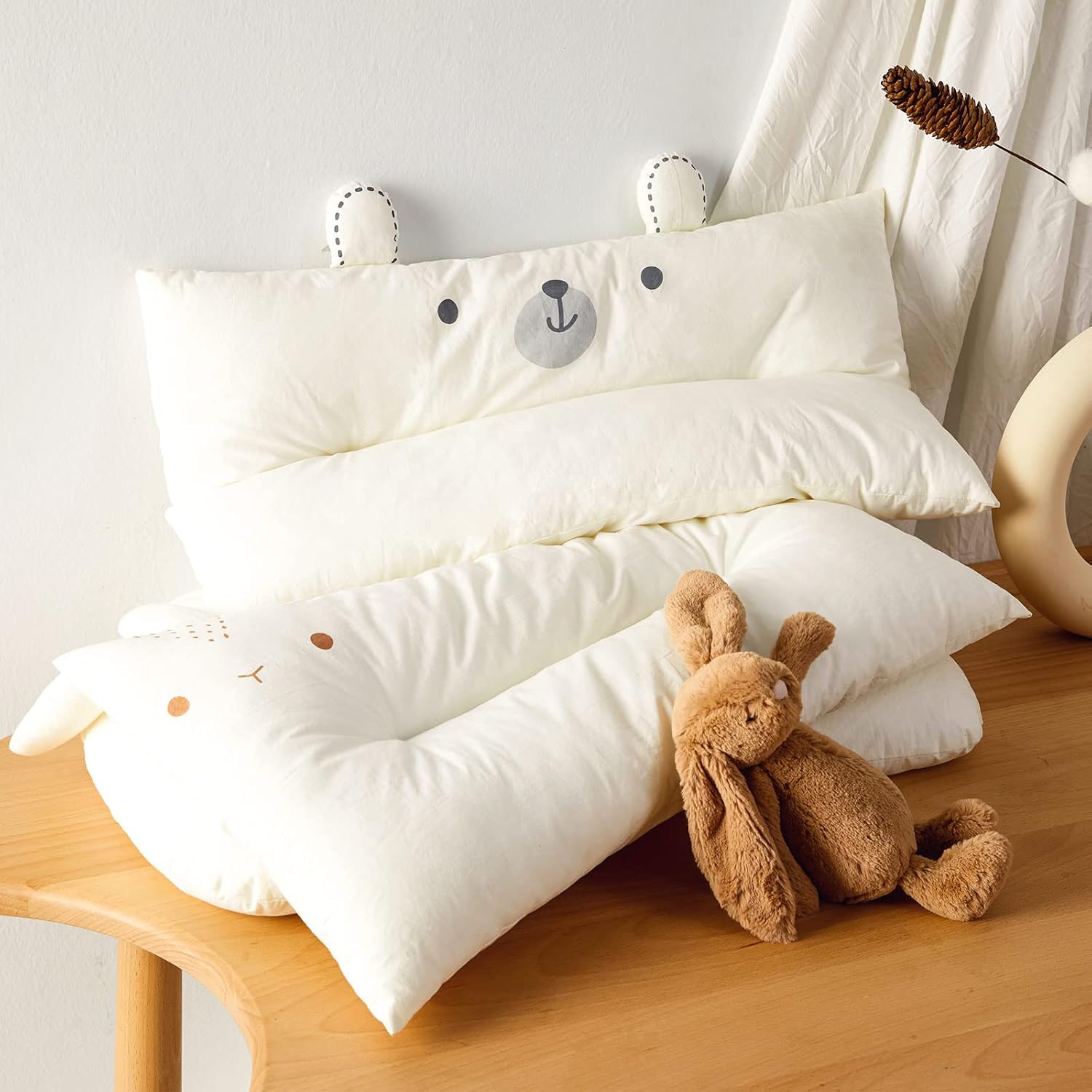 Choc chick Toddler Pillow,20X14inches Machine Washable Soft Hypoallergenic Kids Pillows,Child Cute Animal Perfect Toddler Pillows for Sleeping 2 Year Old (Bear) - Image 9