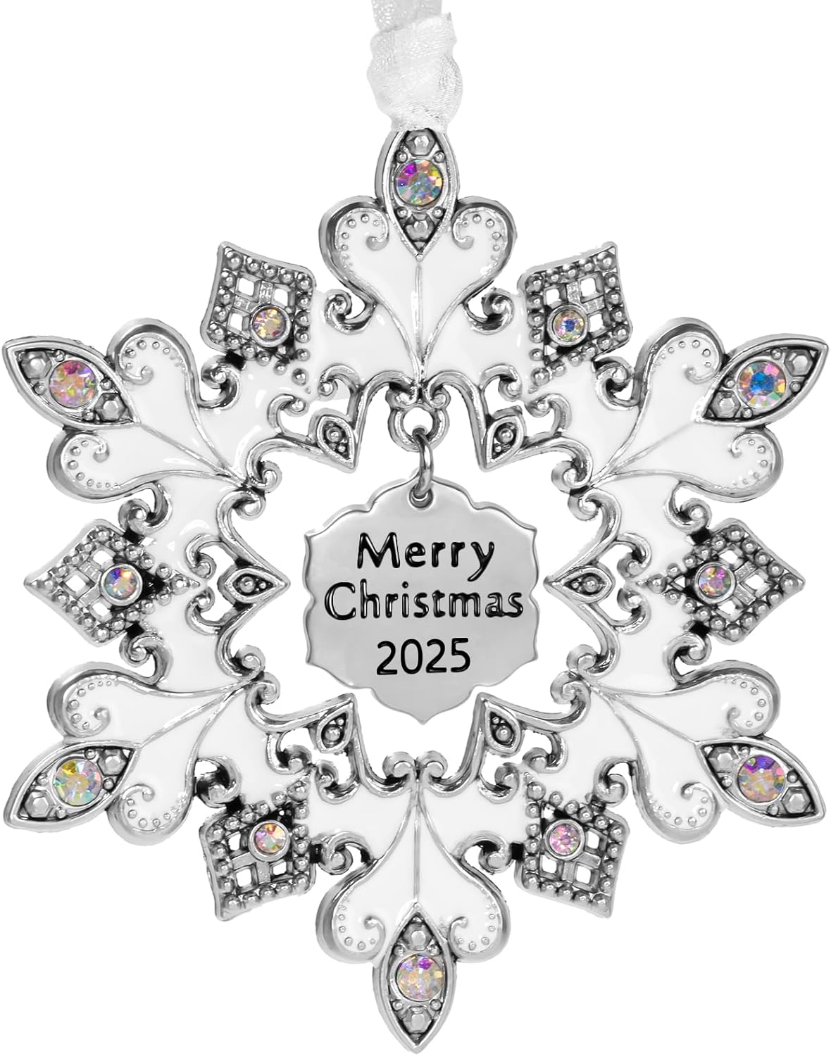 Laraine Christmas Tree Ornaments – 2025 Decorative Hanging Pendant of Car Charm Holiday Keepsake Gift Home Decor (Snowflake (2025))