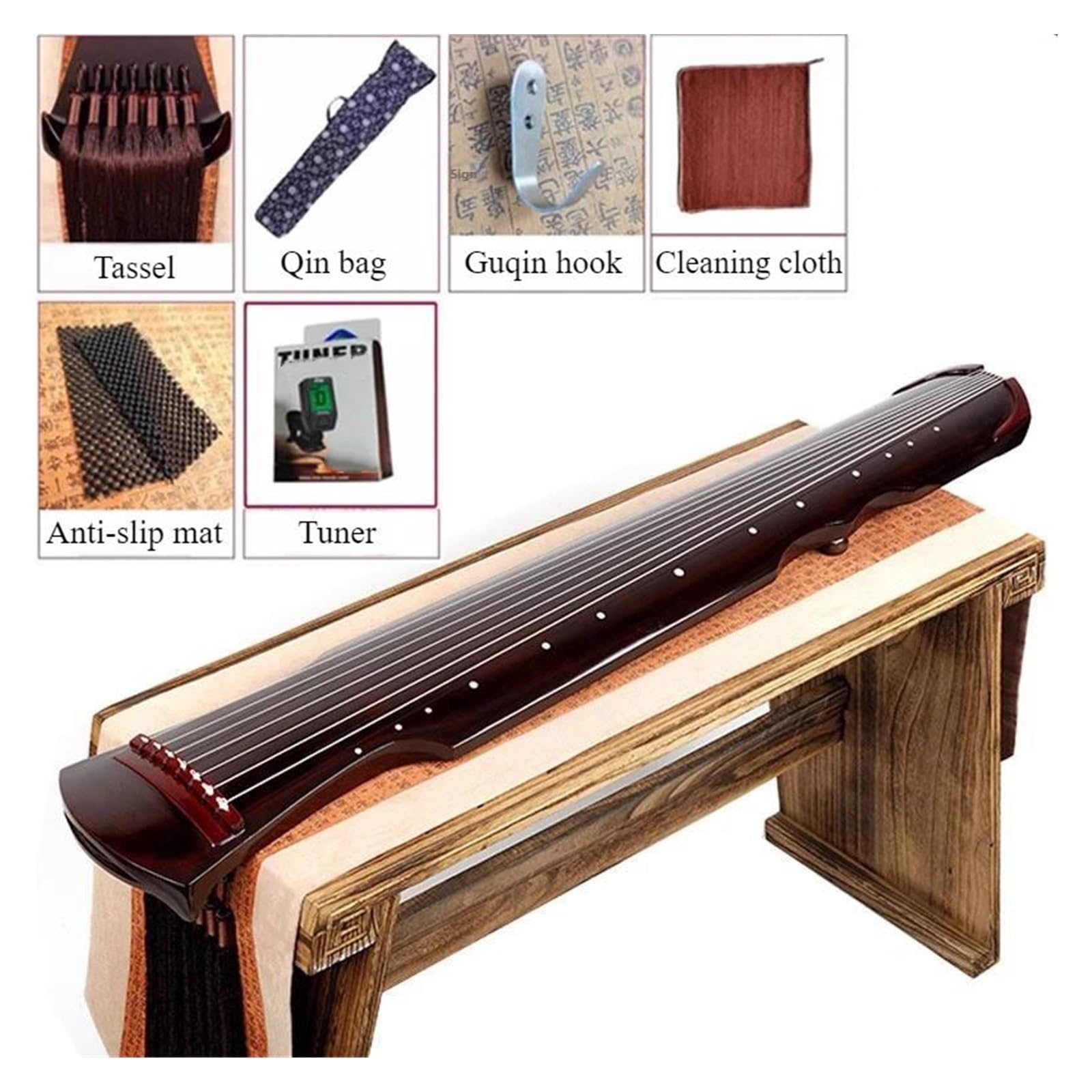Profesjonalny Instrument Strunowy Guqin Przenośny Przyrząd Do Ćwiczeń Guqin O Średniej Długości 90 Cm Dla Początkujących Zawodowych
