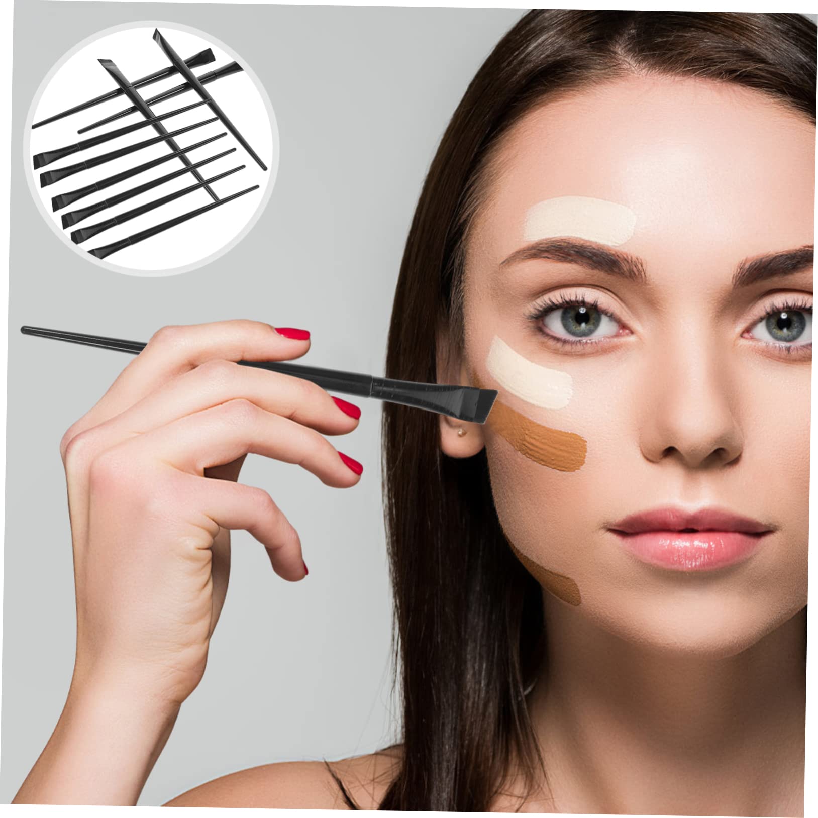 Healeved 48 Pezzi Pennello Per Eyeliner Pennello Per Ombretto Ombretto Per Trucco Pennello Piatto Per Correttore Pennello Per Sbavature Per Eyeliner Strumento Per Sbavature Per Eyeliner
