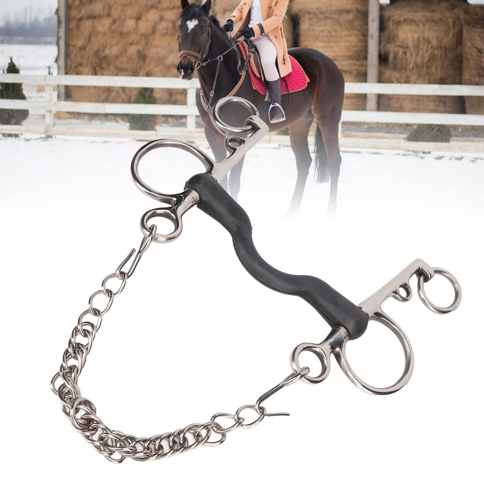 Filete De Boca De Caballo, Rodillo De Boca Para Masticar Caballo De Acero Inoxidable, Filete De Boca De Caballo Para Accesorios De Caballo(135mm)