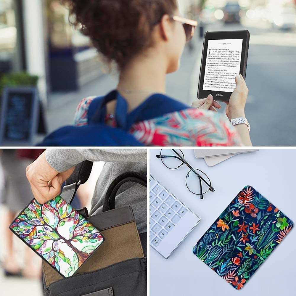 FINTIE Étui pour 6" Kindle Paperwhite 10ème Génération 2018 (Numéro de modèle: PQ94WIF) - Coque Léger avec Auto Réveil/Veille (n'est Pas pour 6" Kindle 10e Gén 2019 J9G29R), Hibiscus Fleurs