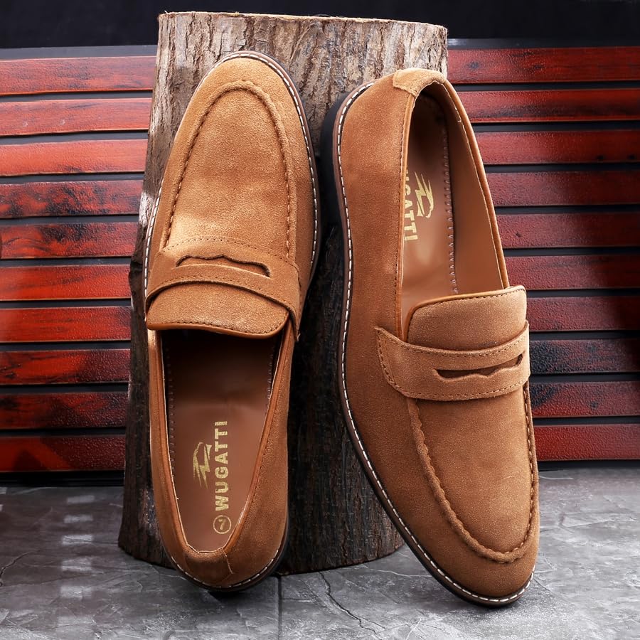 Image of WUGATTI Men's Suede Slip-On Comfortable & Office Wear Loafers