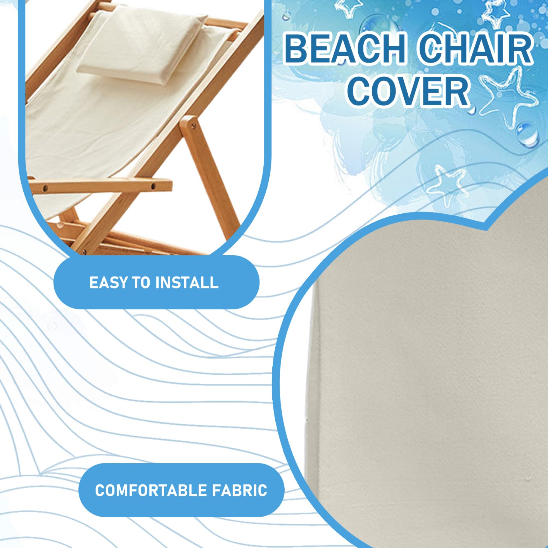 Tessuto sostitutivo per sedie da giardino, tessuto Oxford impermeabile 115x43 cm per sedie a sdraio con cuscino, per pieghevoli per lettini prendisole in piscina, da giardino