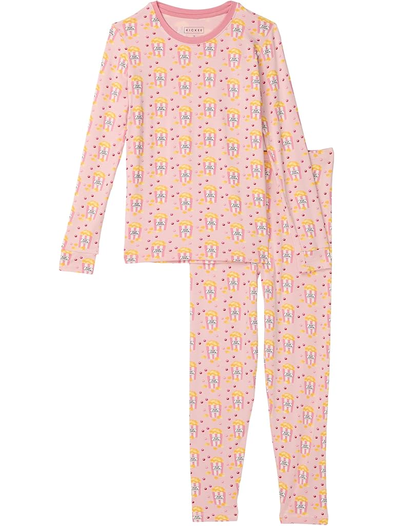 Pink Kickee Pants Print Long Sleeve Pajama Set (Big Kid)