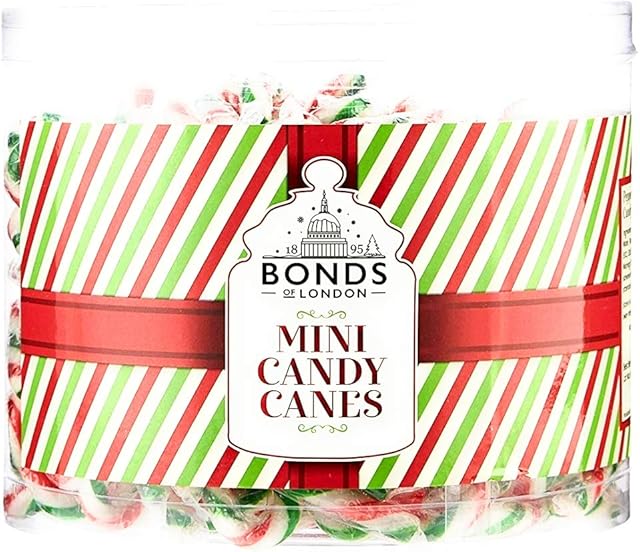 Mini Peppermint Candy Canes- Tub of 250 Pack Comes with a Christmas Card Christmas 2021